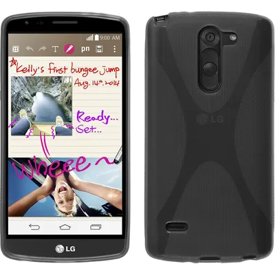 Produktbild von PhoneNatic Case kompatibel mit LG G3 Stylus - grau Silikon Hülle X-Style + 2 Schutzfolien