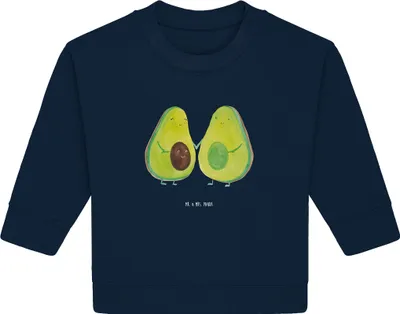 Produktbild von Mr. & Mrs. Panda Organic Baby Pullover Avocado Pärchen 12. - 18. Monat - French Navy - Geschenk, Liebe, Kinder, Avocados, Bullover, Babyparty