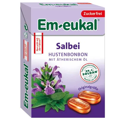 Immagine prodotto di Em eukal Box Salvia Tosse Gocce di Oli Essenziali senza zucchero 50g
