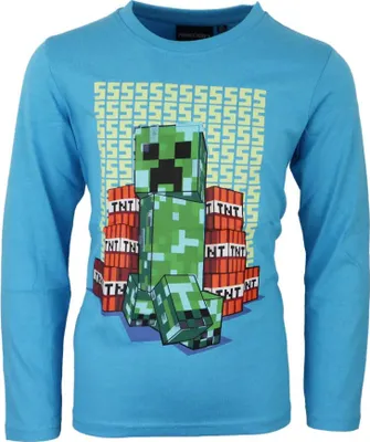 Produktbild von Minecraft Creeper Spieler Gamer Kinder langarm Shirt – 116