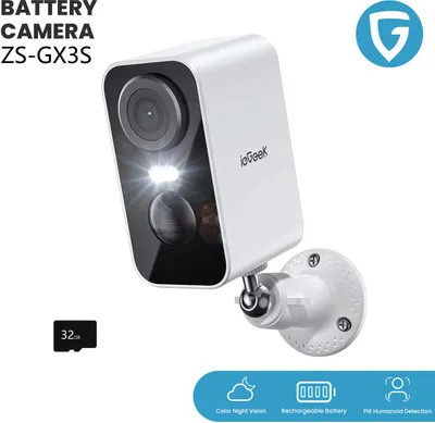 Obrázek produktu pro ieGeek 2K dohledová kamera venkovní baterie, IP kamera wifi barevné noční vidění s PIR, 32GB