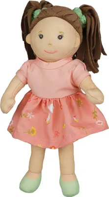 Produktbild von Stoffpuppe ''Rosa'' mit Kleidchen und frisierbaren Haaren, 22 cm