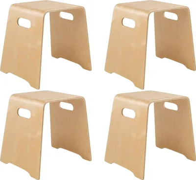 Produktbild von Hocker - Braun - Birkenschichtholz - stapelbar - 4er Set