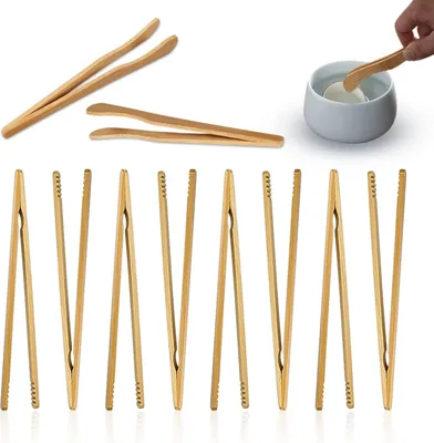 Image de Set de pinces en bambou - Cuisine et barbecue - 10 pièces - Bambou