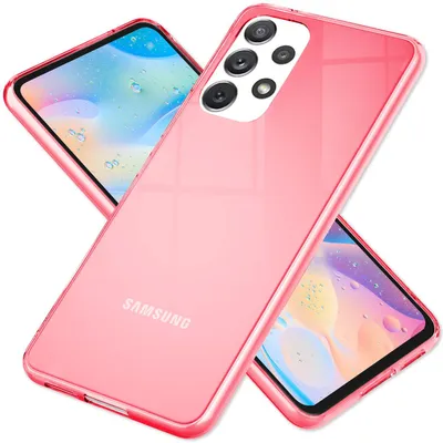 Obrázek produktu pro Průhledné neonové silikonové pouzdro pro Samsung Galaxy A53, ochranný kryt mobilního telefonu TPU pouzdro růžové
