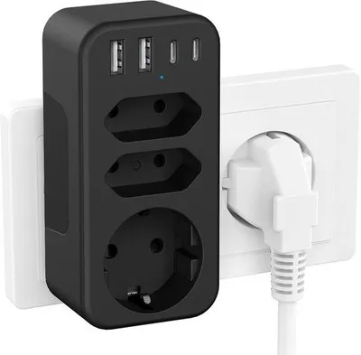 Image de Chargeur - Hub de chargement - Permet de charger plusieurs appareils - 4 ports USB - 7 ports - Noir