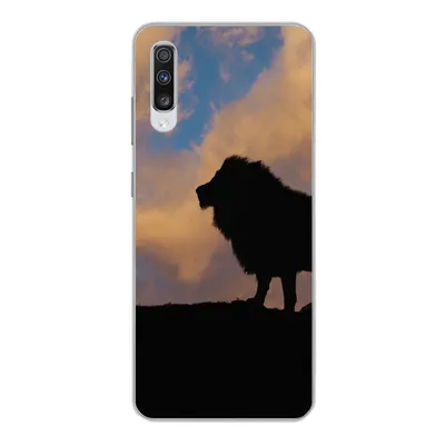 Produktbild von MuchoWow® Handyhülle Schutzhülle Hülle für Samsung Galaxy A70 Löwe - Sonnenuntergang - Wild Silikon Softcase Handy Hülle - Schutzhaube