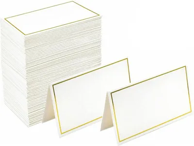 Produktbild von 60 Stücke Goldene Folie Grenze Tischkarten Hochzeit Abendessen Parteien Tischkarten Zelt Escort Name Karten Gefaltete Visitenkarten Golden