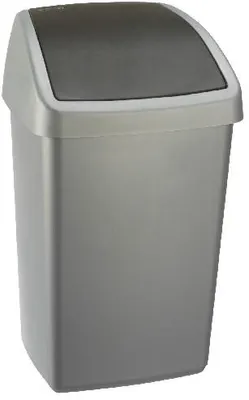 Produktbild von Sunware Mülleimer Delta 50L mit Schwingdeckel silbergrau Kunststoff