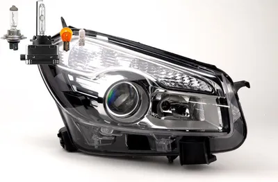 Produktbild von Scheinwerfer passend für Nissan Qashqai J10 03/2010- Rechts + Leuchtmittel 26010BR60A 26010BR60B 26010BR62A Johns