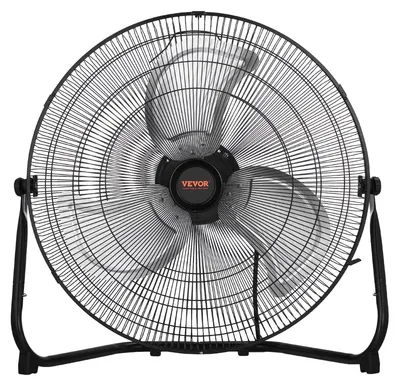 Image de VEVOR Lot de 2 ventilateurs de sol, ventilateur à 3 vitesses, 4800 CFM, inclinaison réglable à 360°, débit d'air de 6,5 m/s, pour salle de sport, maison, garage, commerce, magasin