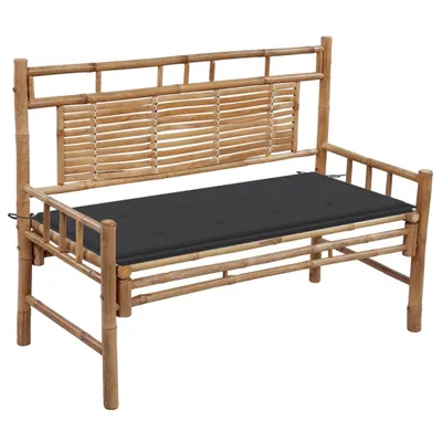 Immagine prodotto di vidaXL Panca da giardino con cuscino in bambù da 120 cm