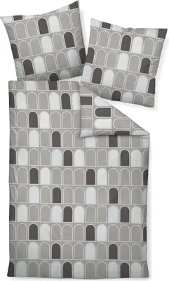 Produktbild von Janine Design Mako-Satin Bettwäsche-Garnitur J. D. 87084 Farbe taupe Größe 155x220 + 80x80cm