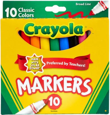 Produktbild von Crayola | Marker Mit Breiter Spitze - 10 Farben - Untoxisch - Marker - Schulbedarf