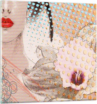 Produktbild von Bilder auf glas - Blume Dame Kleid Eleganz - 60x60cm - Glasbilder - Wandbilder - Kunstdruck - zum Aufhängen bereit - Wanddekoration aus Glas - Glas Bilder - Wandbild auf Glas - GAC60x60-3140