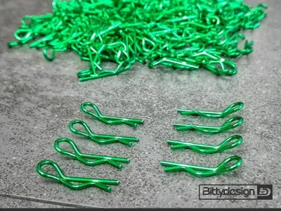 Imagen del producto de 1/10 Juego de clips para carrocería, 8 piezas (4 izquierdos + 4 derechos) - Verde