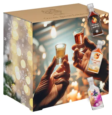 Produktbild von Corasol Omas Feine Liköre & Schnaps Adventskalender mit 24 Likörspezialitäten in edlen 2cl-Flaschen (480 ml)