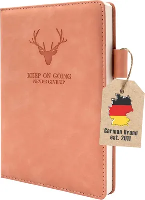 Image de Intirilife Carnet de notes Ligné A5 avec phrase de motivation Rose- Bloc-notes en similicuir, Notebook Soft -Touch,Livre d'écriture, Journal de voyage Signet, 360 pages, couverture rigide, porte-stylo, design vintage