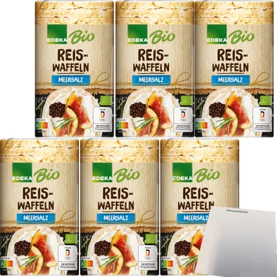 Produktbild von Edeka  Reiswaffeln mit Meersalz und Sesam verfeinert 6er Pack (6x100g Packung) + usy Block