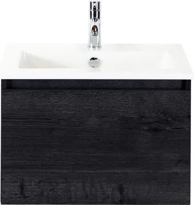 Produktbild von Sanox Badmöbel-Set Frozen BxHxT 61 x 42 x 46 cm Frontfarbe black oak mit Waschtisch Keramik weiß 75734349