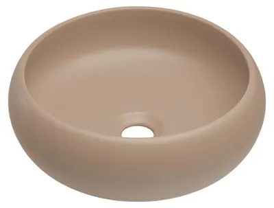Produktbild von Rundes Aufsatzbecken 36 cm in Keramik, Farbe Cappuccino