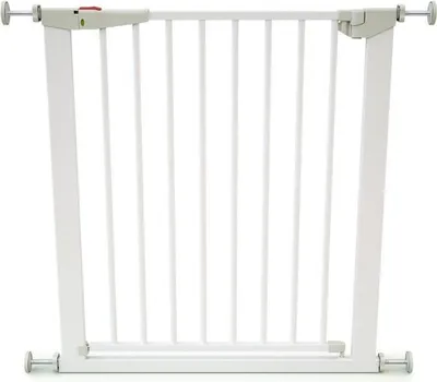 Produktbild von Sicherheitstürgitter, 72,5 bis 79,5 cm, WEBABY MOBI, Weiß Stahl, Druckmontage, Einhandöffnung