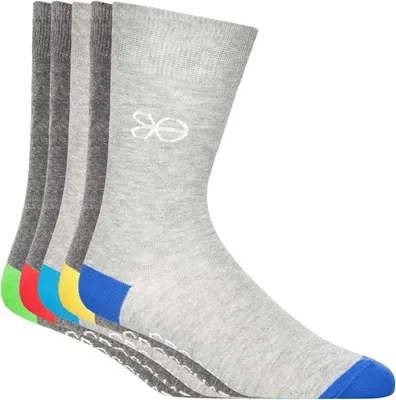 Image de Crosshatch - Chaussettes "Posical" pour hommes(pack de 5) BG1557 (taille unique) (Gris/Multicolore)