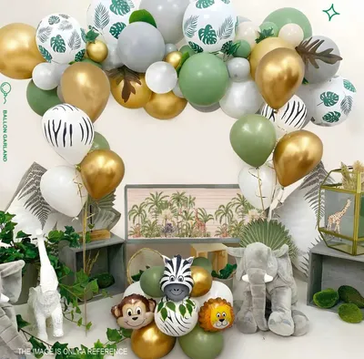 Produktbild von Ballongirlande, Safari-Ballonset, 78-tlg.