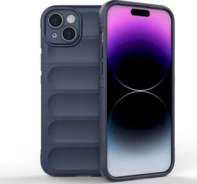 Produktbild von Mobigear Bumpy iPhone 15 Plus Hülle Flexibles TPU Backcover - Dunkelblau