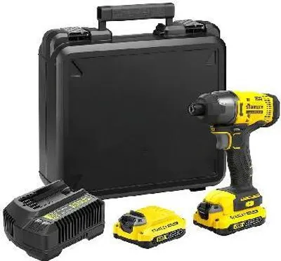 Zdjęcie produktu dla Stanley FATMAX SFMCF800C2K-QW, Sterownik udarowy, Uchwyt pistoletowy, Czarny, Żółty, 2800 RPM, 3100 N·m, Bateria