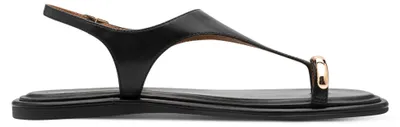 Produktbild von Tamaris Damen Sandale Zehentrenner Sandale aus Leder 1-28142-46, Größe:39 EU, Farbe:Schwarz