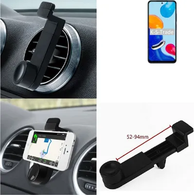 Produktbild von K-S-Trade Lüftungshalterung kompatibel mit Xiaomi Redmi Note 11 Global KFZ-Halterung Autohalterung Handy-halterung Lüftungsgitter Lüftungsschlitze