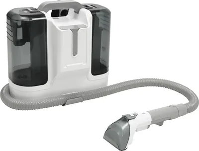 Image de Aspirateur portable pour tapis et tissus d'ameublement - Appareil à main - Aspiration à sec - 60 W, 5 V - Avec fil, prise UE - Pour canapés et rideaux - Blanc