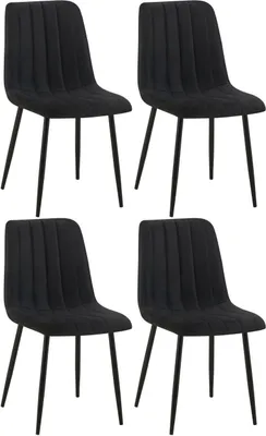 Produktbild von 4er Set Stühle Dijon Stoff schwarz