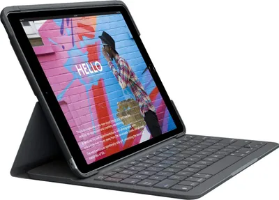 Produktbild von Logitech Slim Folio QWERTY Wireless Keyboard für iPad 7/8/9 Gen Graphit 920-009477