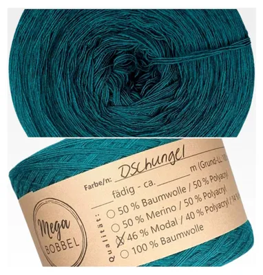 Produktbild von MODALmix *UNI-Dschungel* - Lace Garn Bobbel Wolle zum Häkeln und Stricken (einfarbig) (4-fädig, 1000m)
