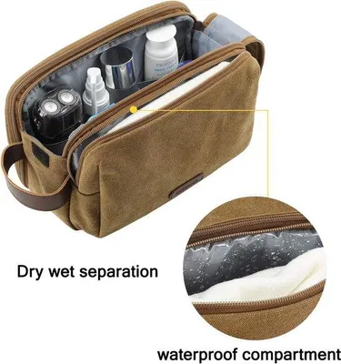 Produktbild von Famanu Reis-Toilettas mit doppelter Ritsöffnung, großer Aufbewahrung, 5 l, khaki