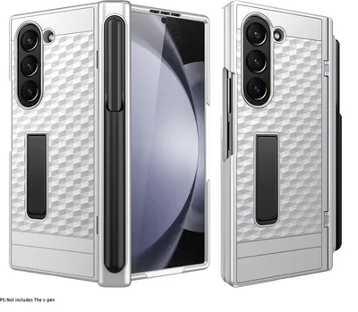 Produktbild von Handyhülle für Samsung Galaxy Z Fold 6 Militärischer Hülle mit Displayschutzfolie und Stiftschlitz, Scharnierschutz, Ständer Silber