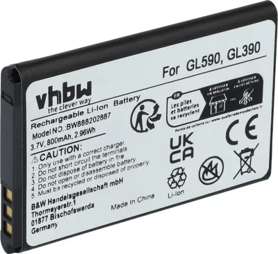 Produktbild von vhbw Akku kompatibel mit Gigaset GL390, GL590 Handy Smartphone Senioren Telefon (800 mAh, 3,7 V, Li-Ion)