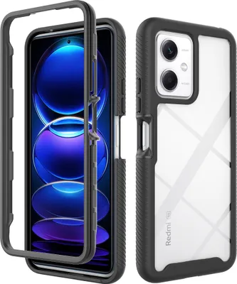 Obrázek produktu pro Xiaomi Poco X5 Pouzdro, Hybrid Průhledné Zadní Kryt, Robustní TPU Nárazník, Nárazuvzdorné Pouzdro pro Xiaomi Poco X5 černé