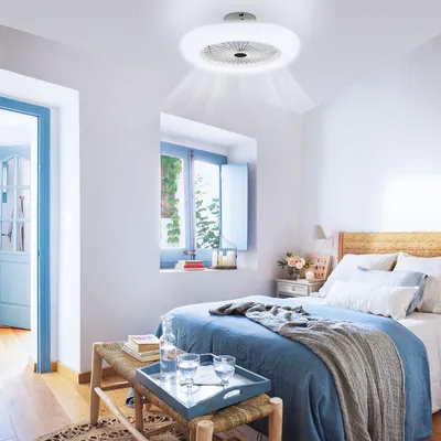 Produktbild von Karpal 80W Deckenventilator mit Beleuchtung, Einstellbare Windgeschwindigkeit und Farbtemperatur, Luefter-Deckenleuchte mit Fernbedienung Wohnzimmer Schlafzimmer Esszimmer Fan Lampe LED, 2700K-6500K