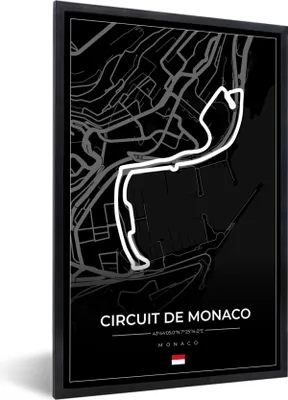 Produktbild von MuchoWow® Gerahmtes Poster Monaco - Formel 1 - Circuit de Monaco - Rennstrecke - Schwarz 20x30 cm - Poster mit Schwarzem Bilderrahmen Wandposter Rahmen Foto Bilder - Drucken - Bilder Poster im Rahmen