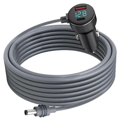 DC-Autostromkabel 5 m, digitales Display, 12-24 V, wasserdicht, 18 AWG