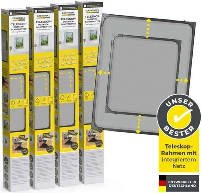 Produktbild von EASYmaxx Insect Protect - Teleskop-Insektenschutzgitter - anthrazit - 4er-Set