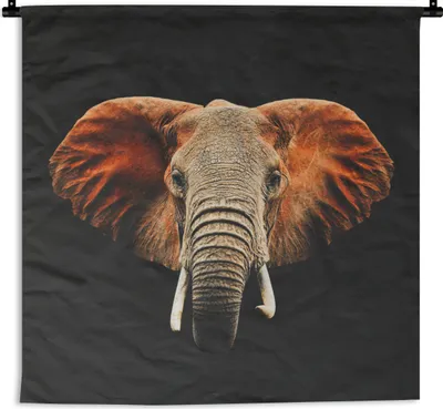 Produktbild von MuchoWow® Wandteppich Wandbehang Elefant - Tiere - Farben 150x150 cm Tapisserie Dekoration Wandtuch - Wohnaccessoires - Modernes