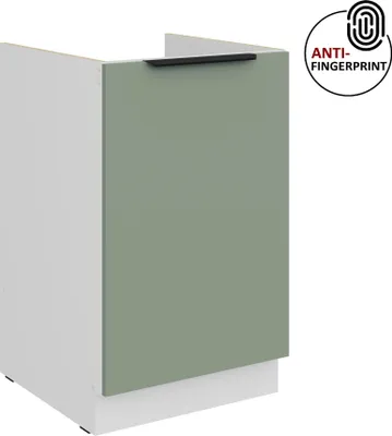 Produktbild von Küchen Spülenunterschrank 50 cm Küche ARIA Aquamarin ultra matt + Weiss matt, hochwertige Fronten mit Anti Fingerprint Beschichtung Küchenzeile Küchenblock