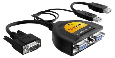 Produktbild von Delock 2 Port VGA Data Splitter - Video-Verteiler - 2 x VGA