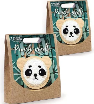 Immagine prodotto di 2 scatole per aghi da punzonatura - Piccolo panda Ø 15 cm
