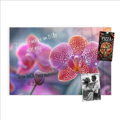 Produktbild von Magnettafel 60x40cm Pinnwand Whiteboard beschreibbar - Exotische Orchidee