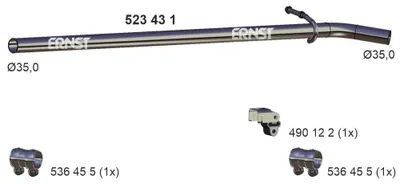 Produktbild von ERNST Abgasrohr Auspuffrohr für RENAULT Clio IV Schrägheck (BH) 523431